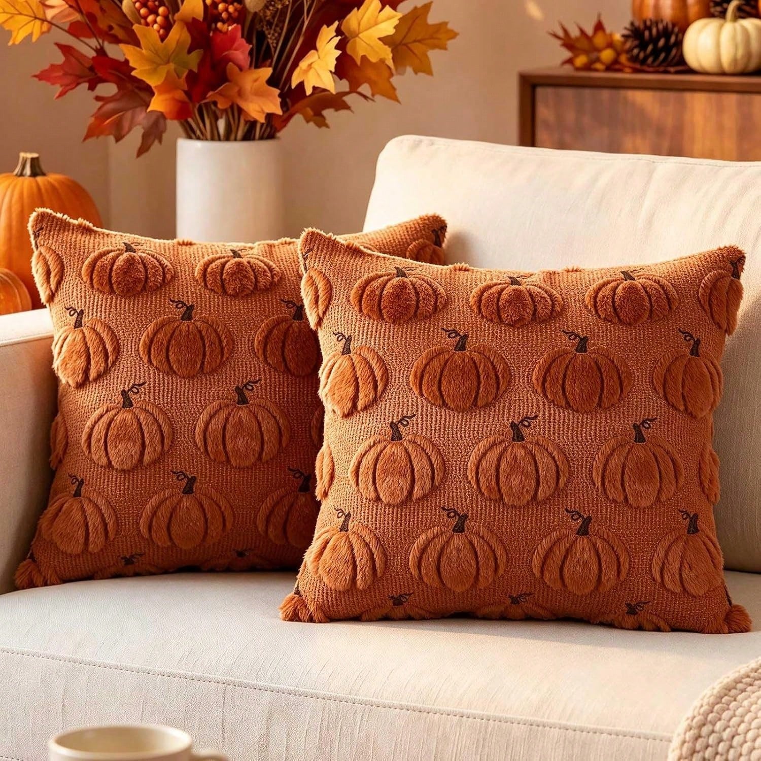 1PC Halloween Pumpkin Pattern Decorative Pillow Case, Soft Plush Sofa Cushion Cover, Suitable For Home Use