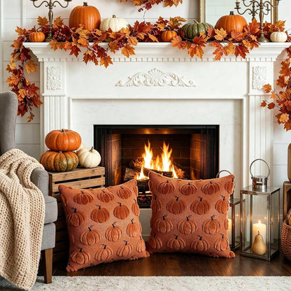1PC Halloween Pumpkin Pattern Decorative Pillow Case, Soft Plush Sofa Cushion Cover, Suitable For Home Use