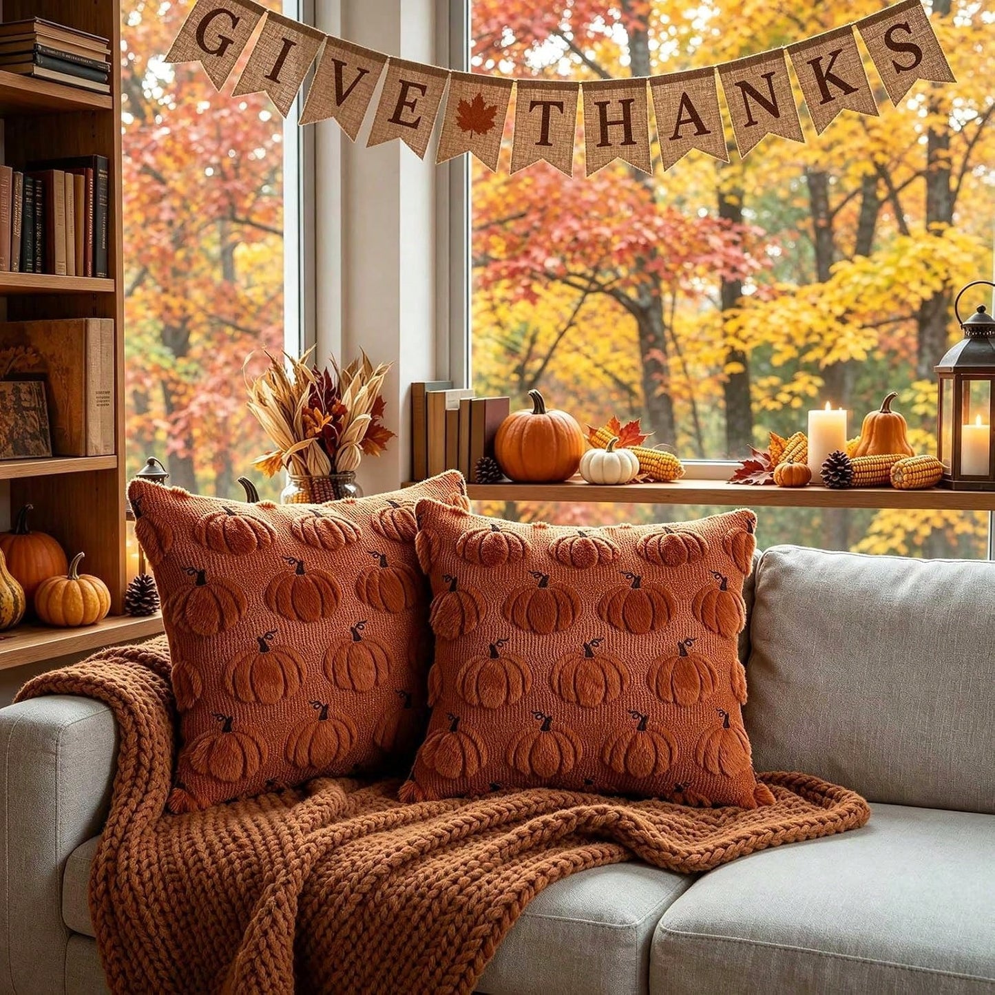 1PC Halloween Pumpkin Pattern Decorative Pillow Case, Soft Plush Sofa Cushion Cover, Suitable For Home Use