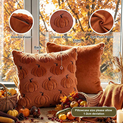 1PC Halloween Pumpkin Pattern Decorative Pillow Case, Soft Plush Sofa Cushion Cover, Suitable For Home Use