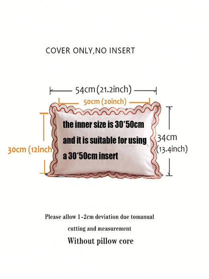 1pc Halloween Thanksgiving Ruffle Edge Letter 3D Plush Towel Hello Pumpkin Embroidered Pillowcase, Suitable For Bedroom, Living Room, Sofa, Daily Use, Party And Various Occasions