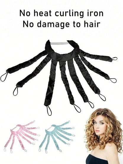 1pc Heating Free Curling Stick, No Heat Headband Curling Iron, 8-Tooth Heatless Curls, Overnight Curling Hair Styling Tool, Foam Curler Rods,Back To School,Travel Vacation Holiday,Salon,Party,Gift,Wom