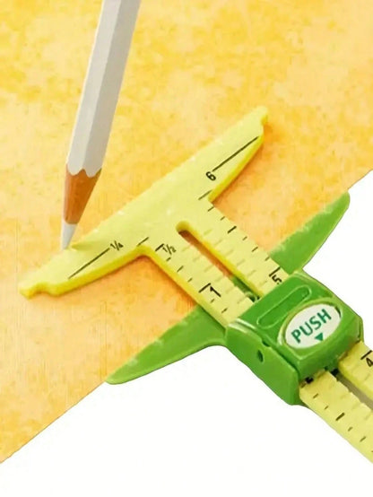 1pc High-Quality 5-In-1 Sliding Ruler, Professional Sewing Measurement Tool, Made Of Durable Plastic Material, High Precision. Combines Multiple Measurement Functions Into One, Easily Handles Sewing A