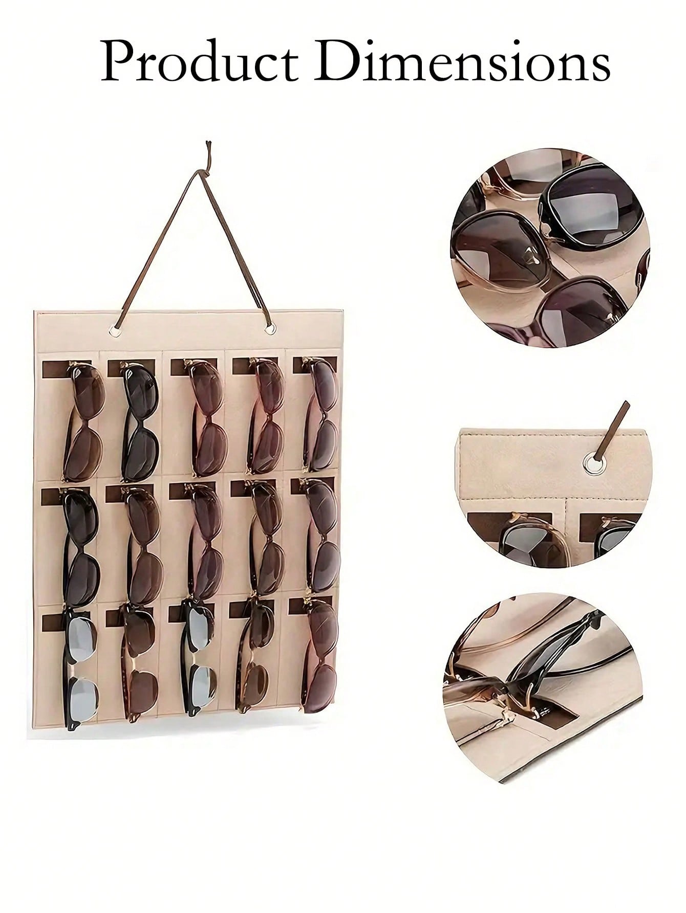 1pc High Quality Durable Multi-Slot Felt Wall Mounted Eyeglass Holder, Dual-Color Design, 15-Slot Foldable Glasses Display Rack, Eyewear Storage, Hanging Eyeglasses Organizer