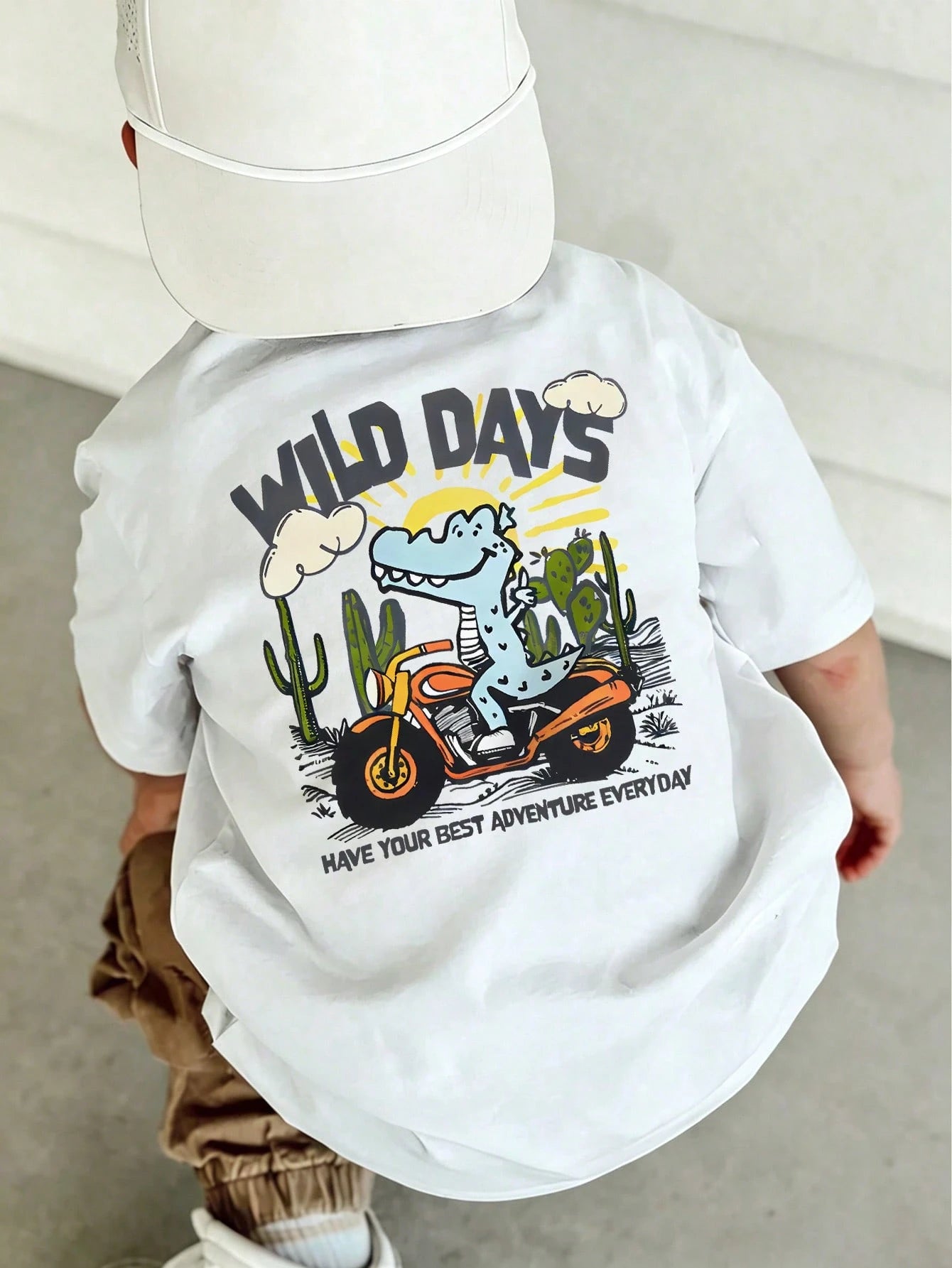 1pc Infant/Toddler Boys' Casual Graphic Print Round Neck Short Sleeve T-Shirt, Summer Childrenswear- An Eye-Catching T-Shirt That Brings Joy And Happiness To Every Child!