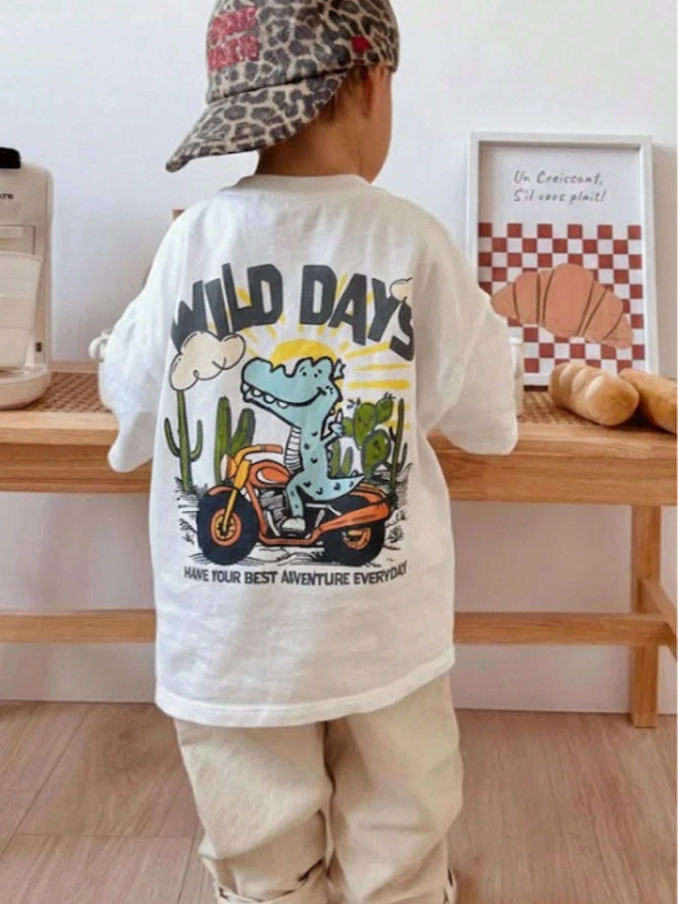 1pc Infant/Toddler Boys' Casual Graphic Print Round Neck Short Sleeve T-Shirt, Summer Childrenswear- An Eye-Catching T-Shirt That Brings Joy And Happiness To Every Child!