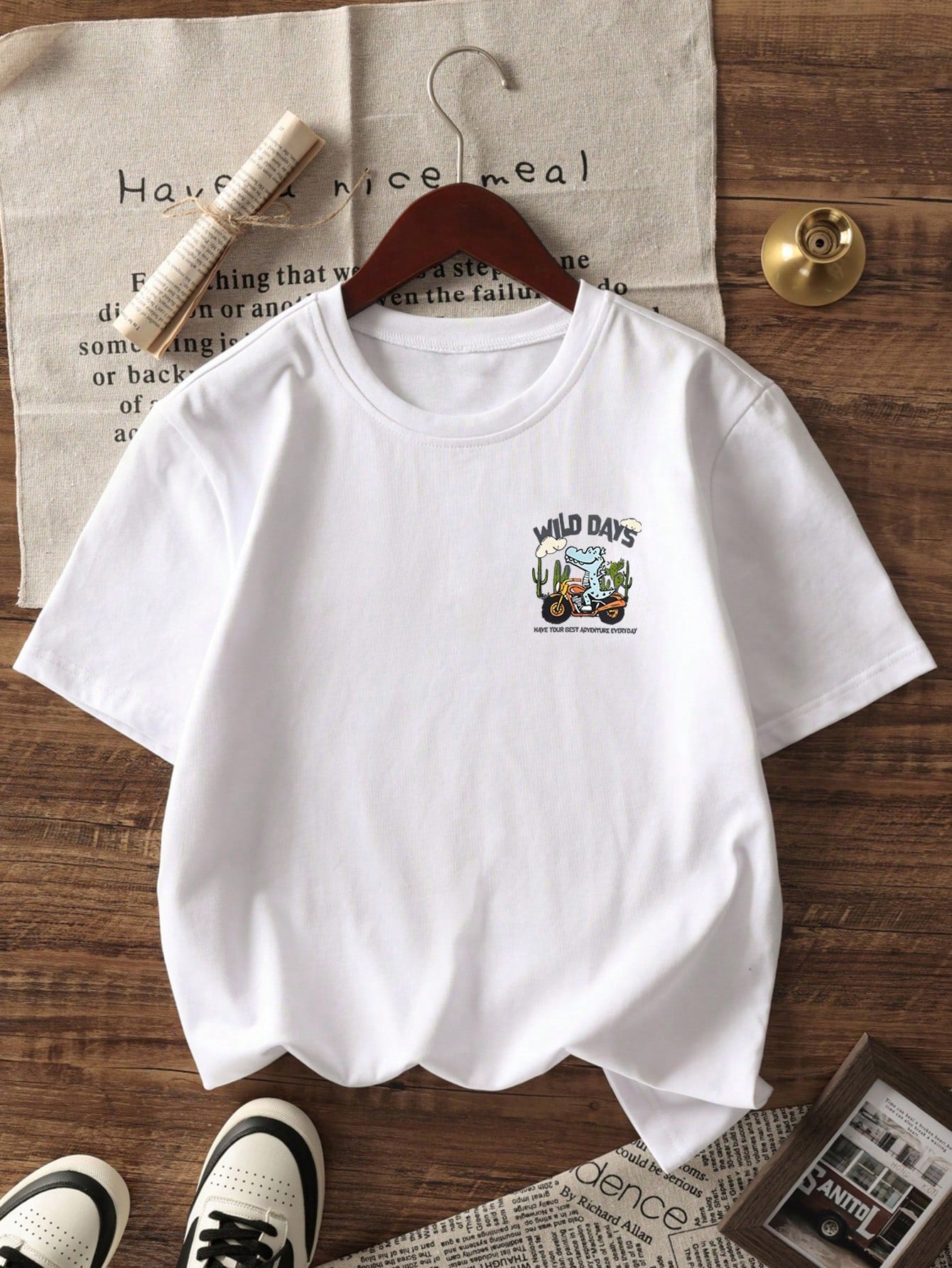 1pc Infant/Toddler Boys' Casual Graphic Print Round Neck Short Sleeve T-Shirt, Summer Childrenswear- An Eye-Catching T-Shirt That Brings Joy And Happiness To Every Child!