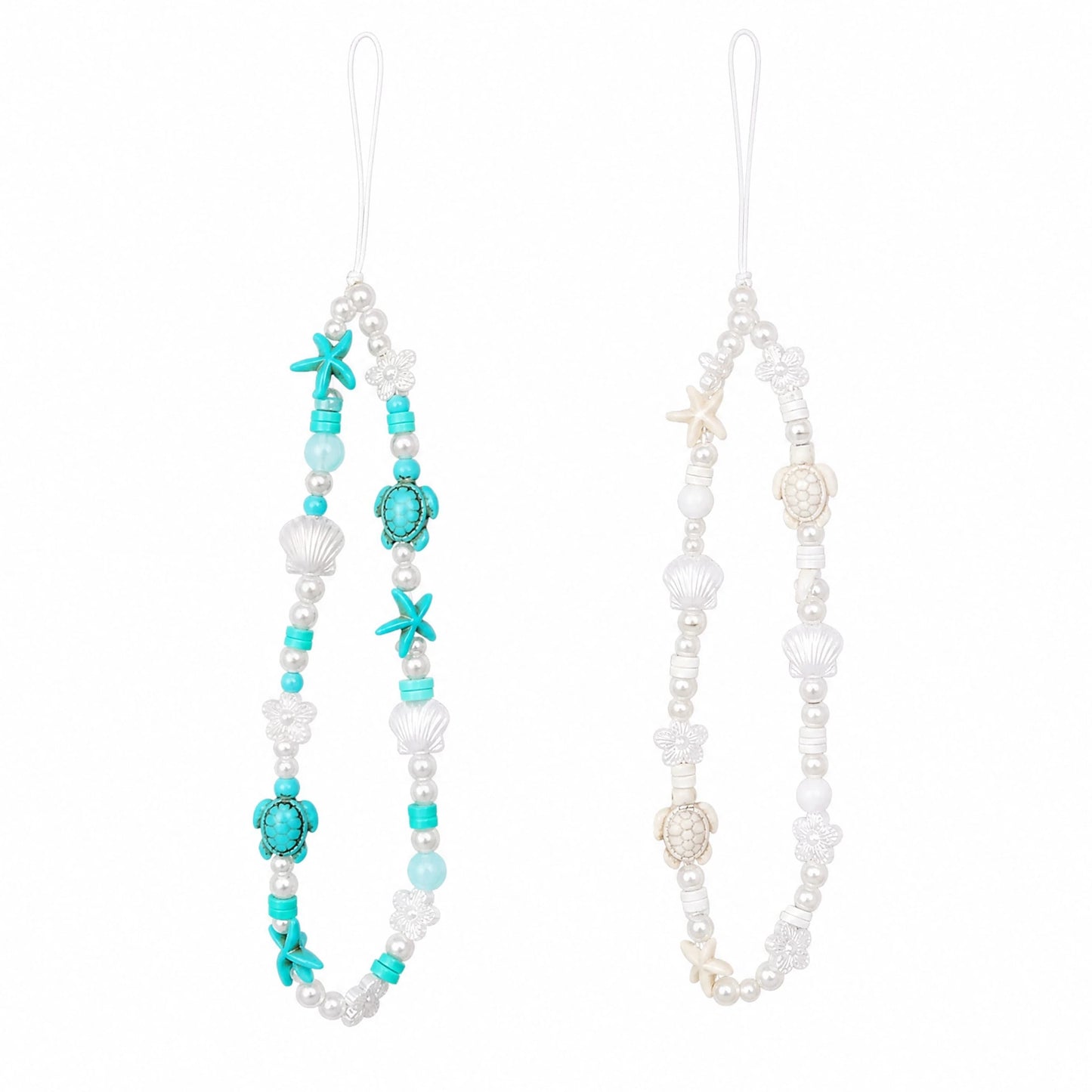 1pc Ins Style Ocean Creature Vacation Theme Smartphone Beaded Lanyard Phone Strap Travel Sports Photography Phone Charm, Suitable As Gift For Friends, Family, Classmates