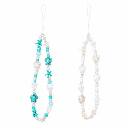 1pc Ins Style Ocean Creature Vacation Theme Smartphone Beaded Lanyard Phone Strap Travel Sports Photography Phone Charm, Suitable As Gift For Friends, Family, Classmates