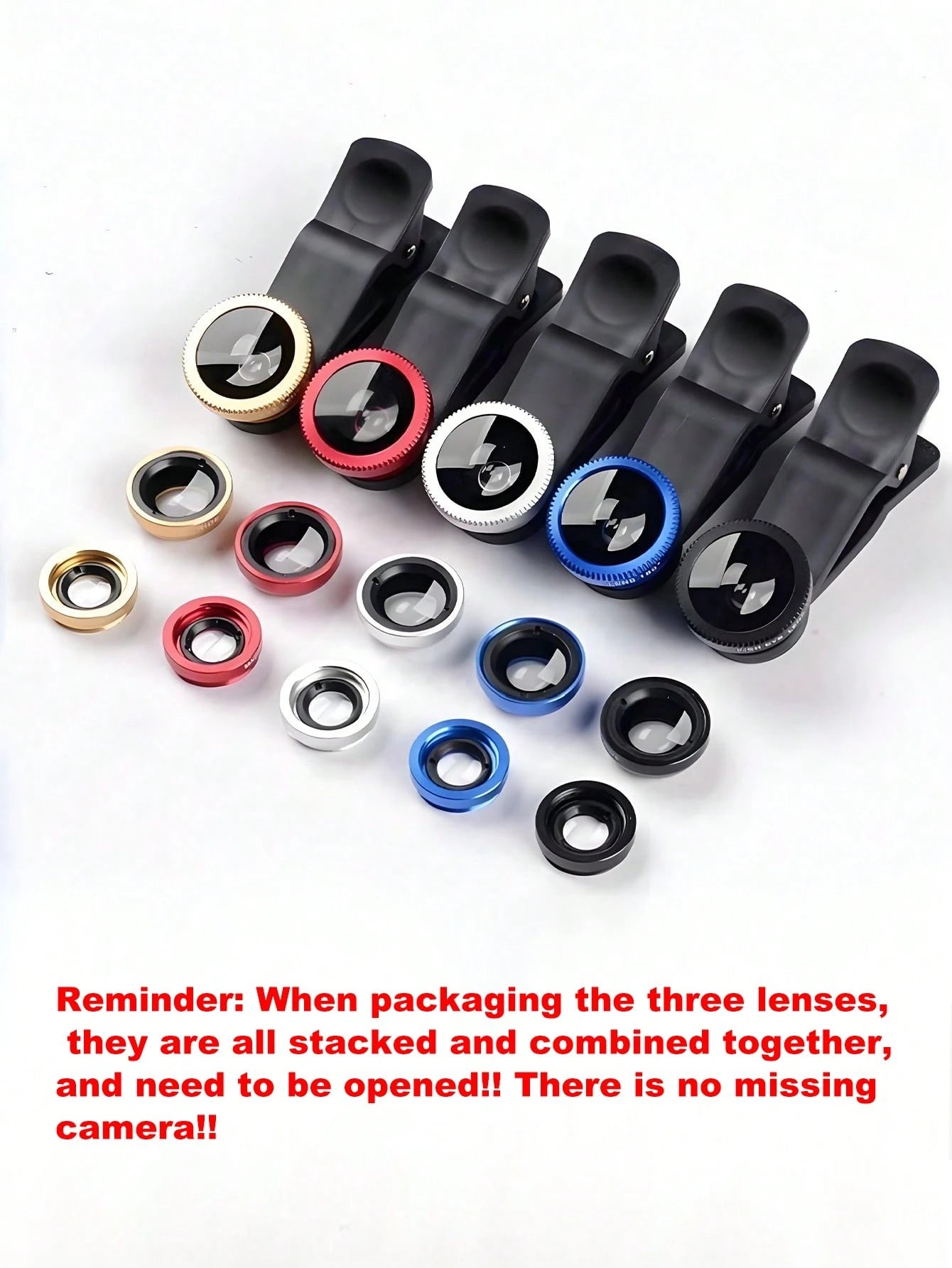 1PC Interesting Mobile Phone Fisheye Lens Three-In-One Mobile Phone Lens Magnifying Glass Fisheye Wide-Angle Macro Selfie Portable Lens Photography It Is Very Suitable For Macro And Wide-Angle Shooti