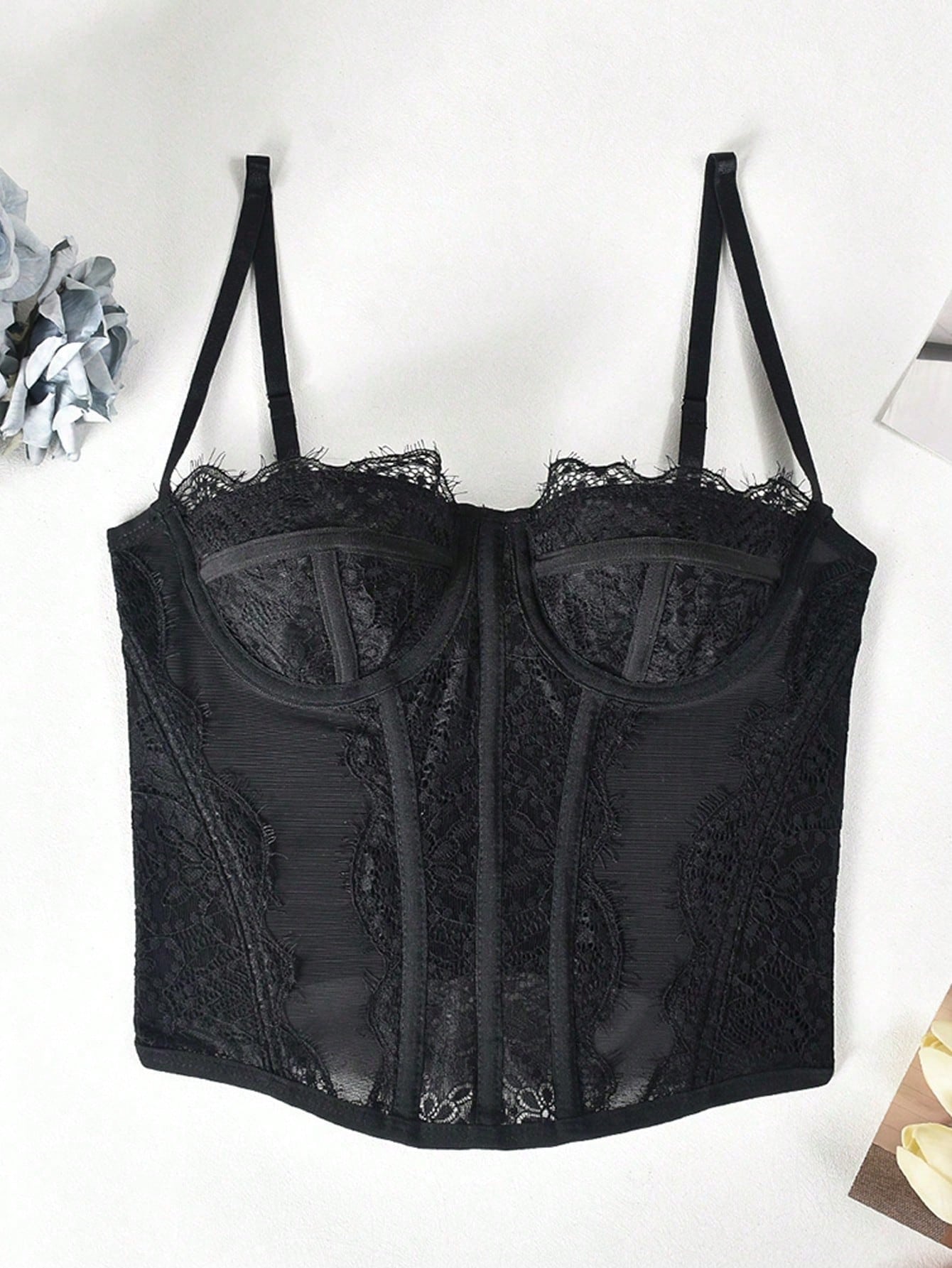 1pc Lace Bustier Corset Tops For Women Sexy Going Out Party Club Top With Buckle