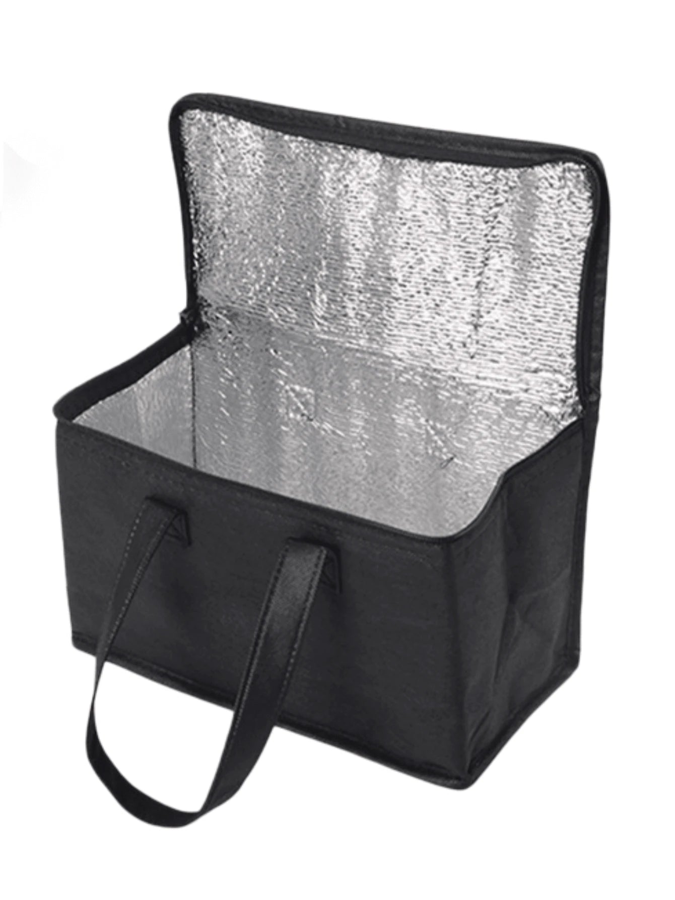1PC Large Insulated Cooler Tote Bag, Thick Aluminum Foil Thermal Storage Handbag, Durable Non-Woven Carry Bag For Beach Picnic Outdoor Travel Road Trip, Multiple Colors Black Red Gray Available, Not F