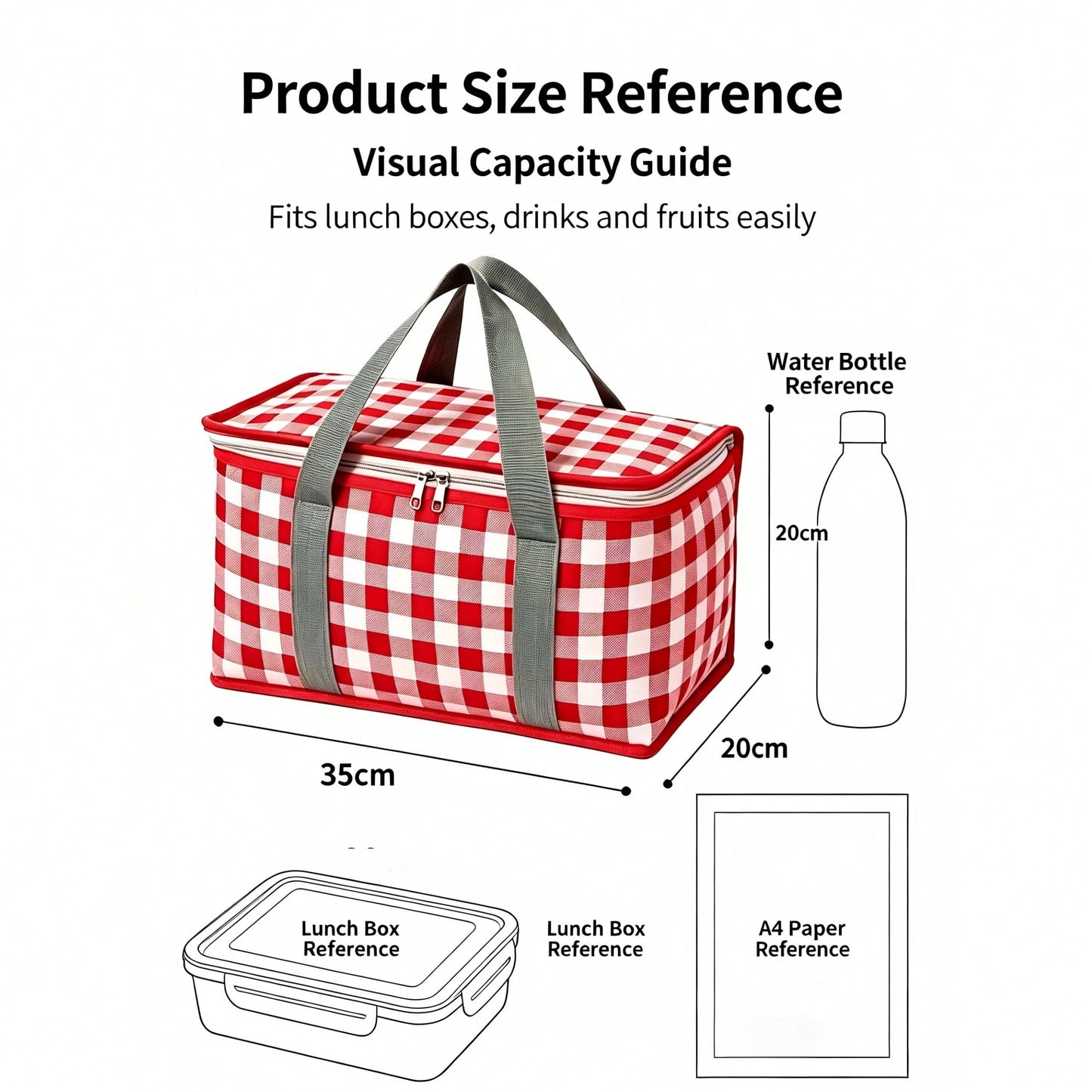 1pc Large Insulated Picnic Tote Bag- Durable Thermal Cooler Bag With Sturdy Handle| Easy To Clean, Portable, Suitable For Camping, Family Gatherings- Vibrant Design, Can Hold Drinks, Snacks, Multi