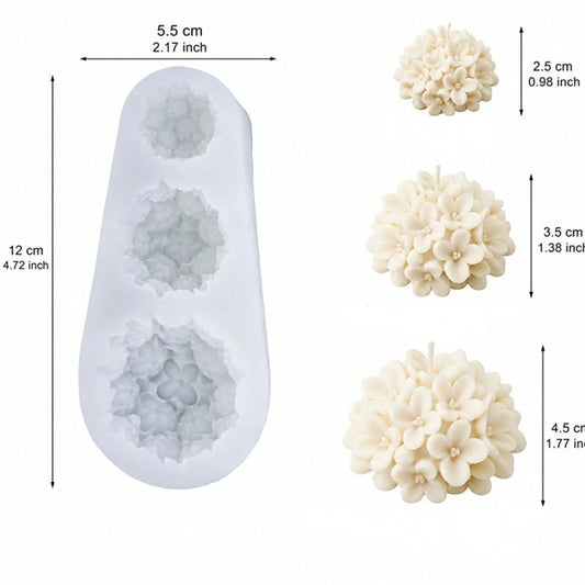 1pc Large/Medium/Small Daisy Flower Shaped Candle Silicone Mold, Clay Mold, Flower Mold, Milky White Silicone Mold, Suitable For Home Decor, Ornaments, Crafts, Plaster Decor Making