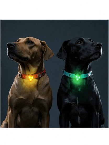 1pc LED Pet Pendant Collar, Dog Outdoor Walking Light, Silicone LED Dog Collar Tag Light, Night Safety Decor, Battery Included