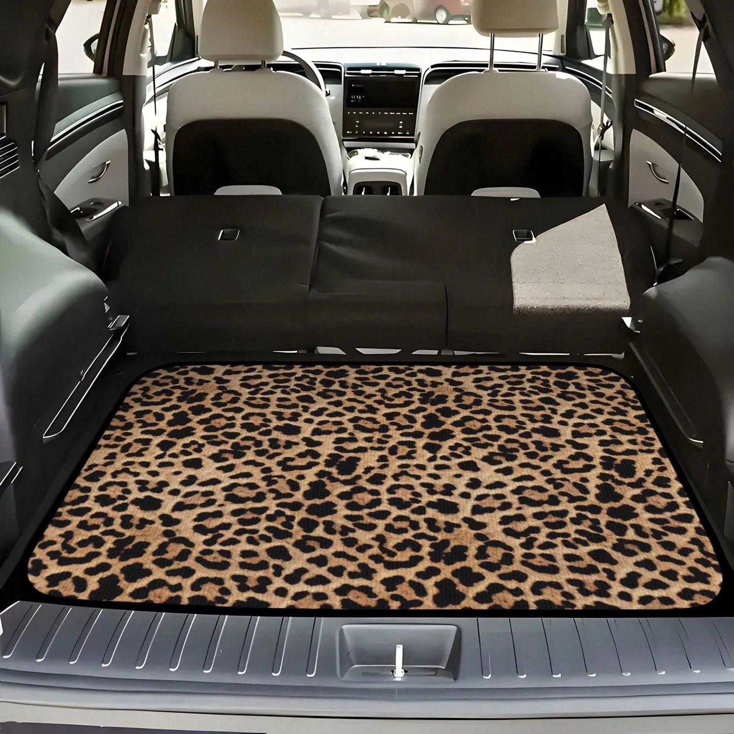 1pc Leopard Print Car Trunk Mat, Waterproof, Dustproof, Scratch-Resistant Vehicle Interior Accessory, Suitable For SUV, Sedan And Hatchback- Non-Slip Base, Durable- Easy To Clean And Maintain