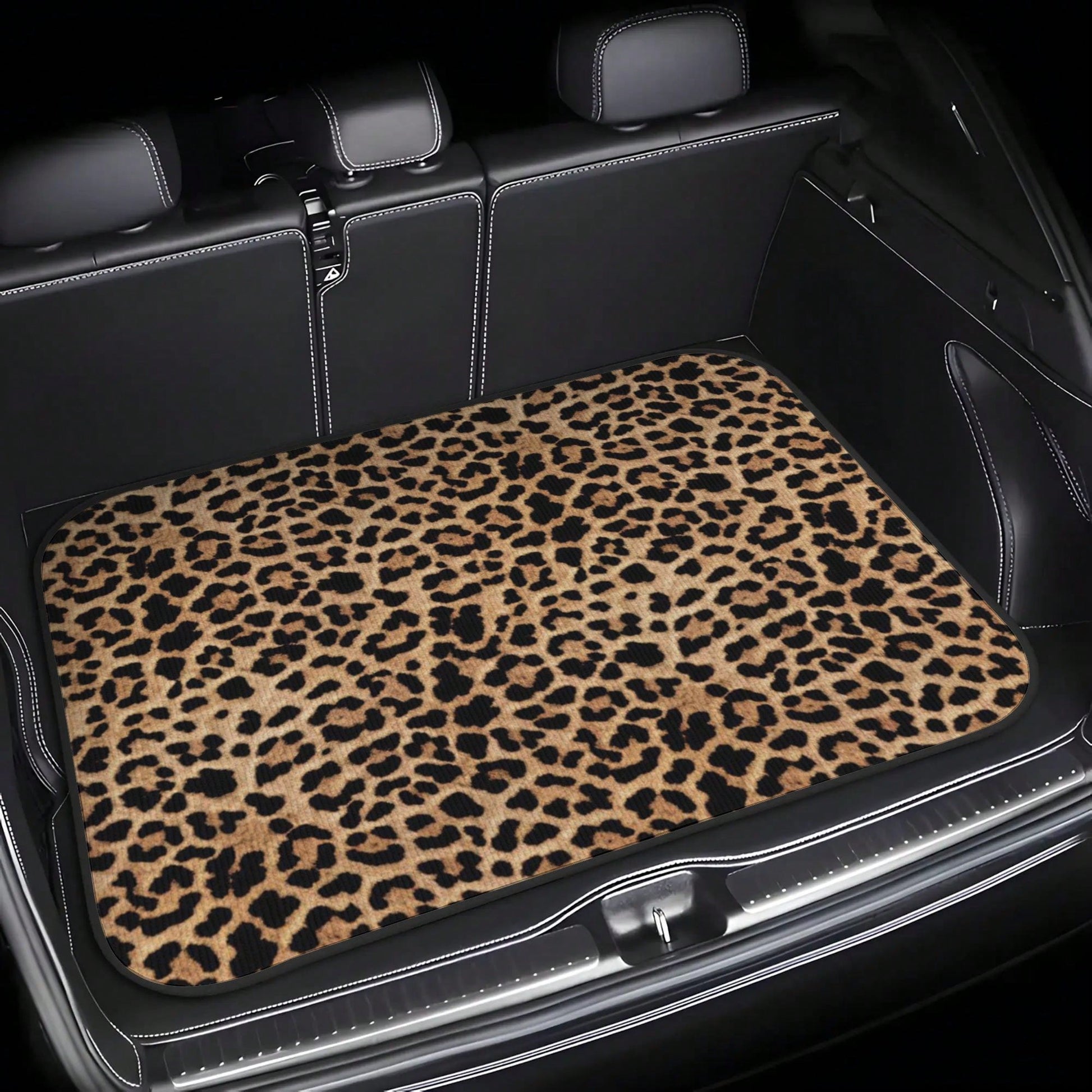1pc Leopard Print Car Trunk Mat, Waterproof, Dustproof, Scratch-Resistant Vehicle Interior Accessory, Suitable For SUV, Sedan And Hatchback- Non-Slip Base, Durable- Easy To Clean And Maintain