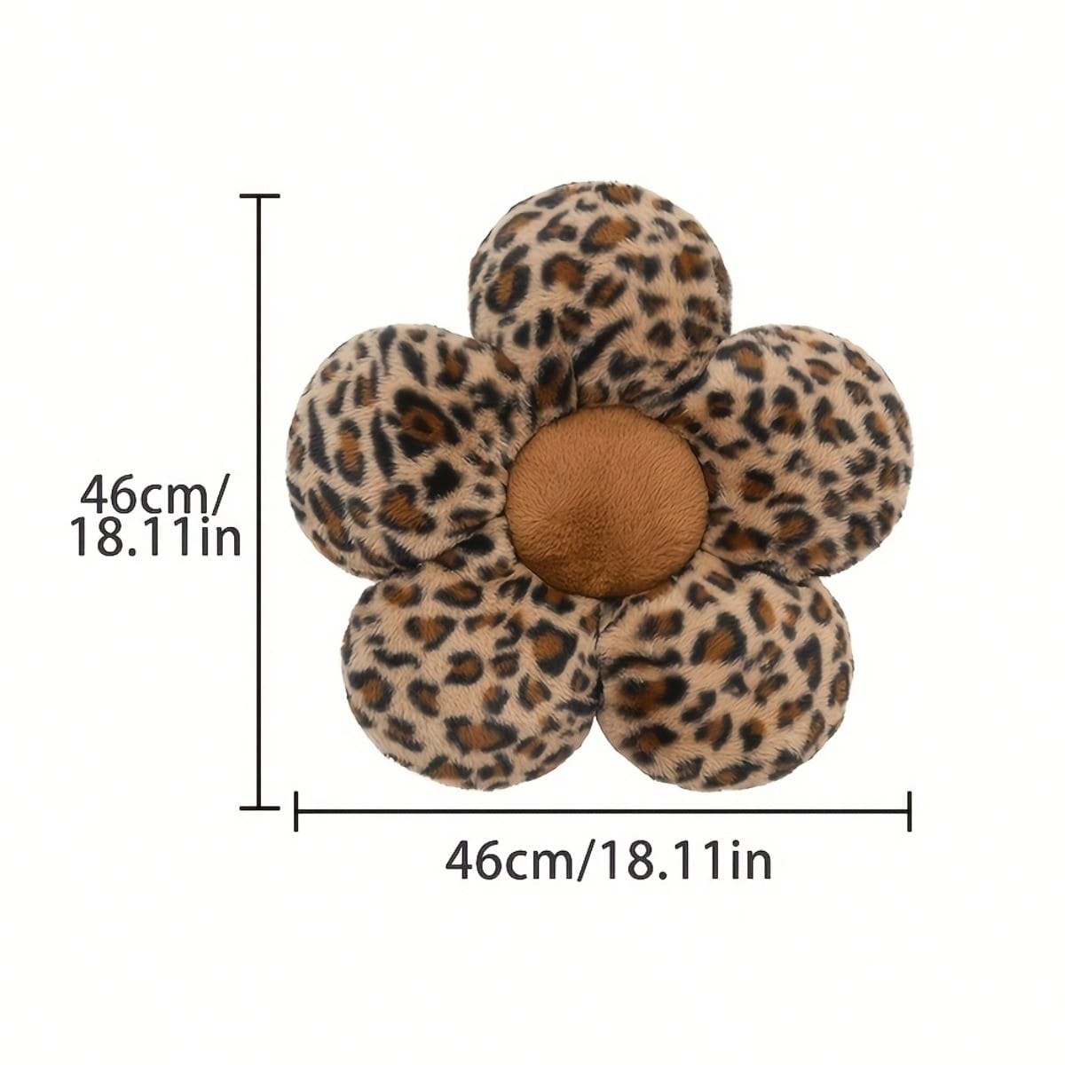 1pc Leopard Print Floral Shaped Cushion, Leopard Print Pillow, Floral Pillow, Floral Lumbar Pillow, Floral Seat Cushion, Suitable For Home, Office, Car, And Multi-Use, Home Bed Lumbar Pillow, Sofa Pil