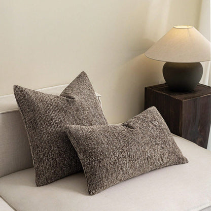 1pc Linen Pillow Case, Bohemian Textured Pillowcase, Beige Base With White And Navy Blue Stitching, Yarn Dyed Striped Cushion Cover, Suitable For Sofa, Living Room (Pillow Cover Only)