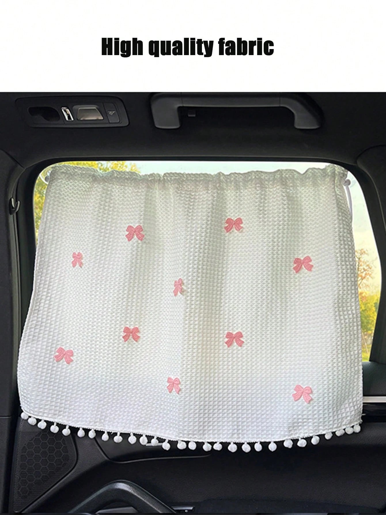 1pc Little Fresh Car Sunshade Waffler Car Sunshade Curtains Cute Sunscreen And Thermal Insulation Car Sunshades