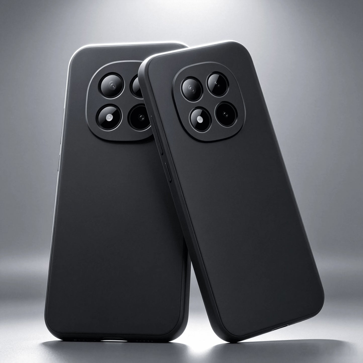1pc Matte Black Phone Case For Redmi, Full Coverage Lens, Ultra-Thin Anti-Fingerprint Solid Color Business Anti-Drop Soft Shell, Matte Black Anti-Slip Anti-Sweat Bare-Hand Feel Minimalist Solid Color