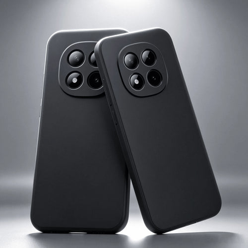 1pc Matte Black Phone Case For Redmi, Full Coverage Lens, Ultra-Thin Anti-Fingerprint Solid Color Business Anti-Drop Soft Shell, Matte Black Anti-Slip Anti-Sweat Bare-Hand Feel Minimalist Solid Color
