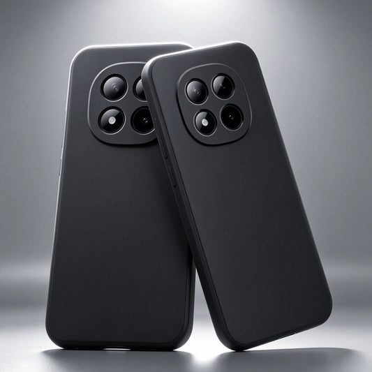 1pc Matte Black Phone Case For Redmi, Full Coverage Lens, Ultra-Thin Anti-Fingerprint Solid Color Business Anti-Drop Soft Shell, Matte Black Anti-Slip Anti-Sweat Bare-Hand Feel Minimalist Solid Color