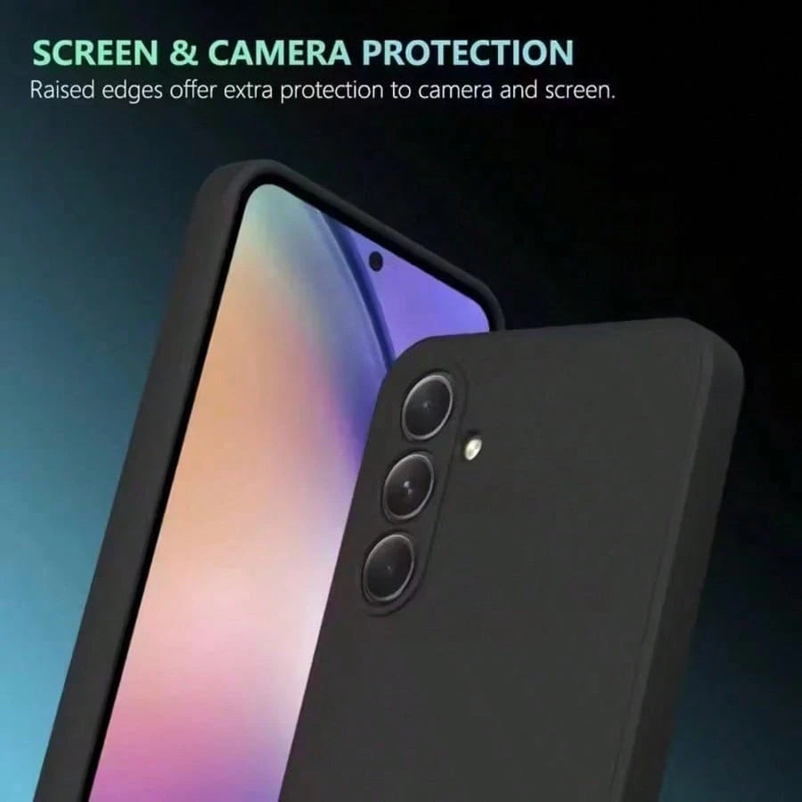 1pc Matte Black Phone Case For Redmi, Full Coverage Lens, Ultra-Thin Anti-Fingerprint Solid Color Business Anti-Drop Soft Shell, Matte Black Anti-Slip Anti-Sweat Bare-Hand Feel Minimalist Solid Color