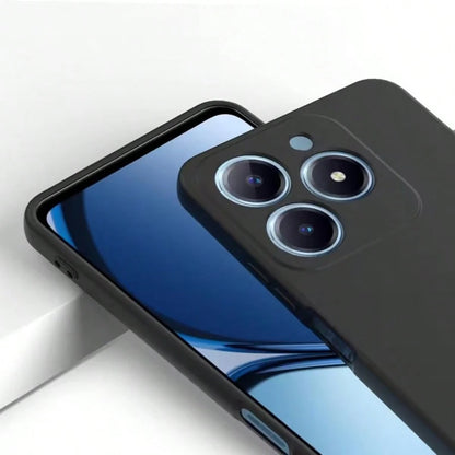 1pc Matte Black Phone Case For Redmi, Full Coverage Lens, Ultra-Thin Anti-Fingerprint Solid Color Business Anti-Drop Soft Shell, Matte Black Anti-Slip Anti-Sweat Bare-Hand Feel Minimalist Solid Color