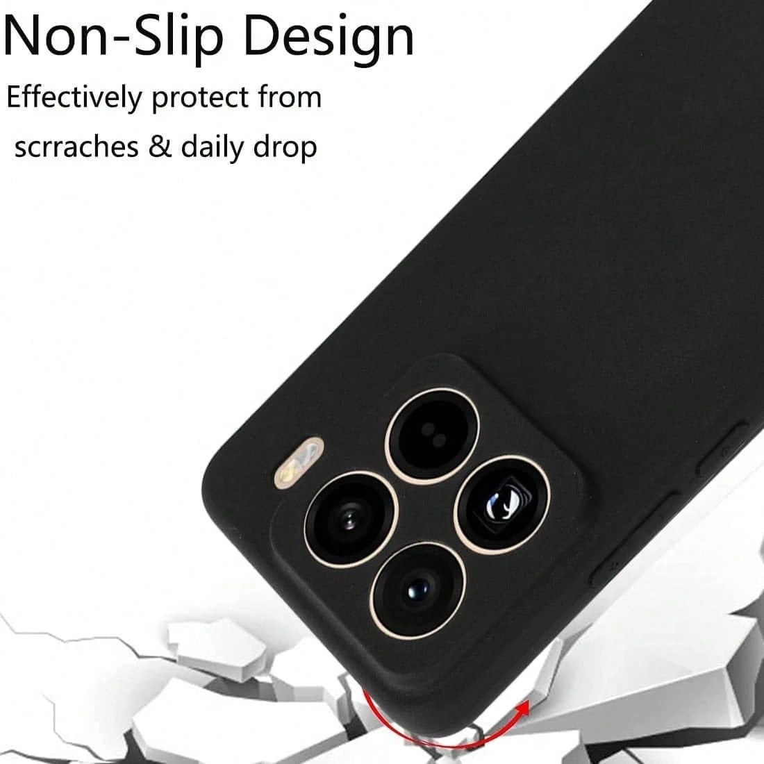 1pc Matte Black Phone Case For Redmi, Full Coverage Lens, Ultra-Thin Anti-Fingerprint Solid Color Business Anti-Drop Soft Shell, Matte Black Anti-Slip Anti-Sweat Bare-Hand Feel Minimalist Solid Color