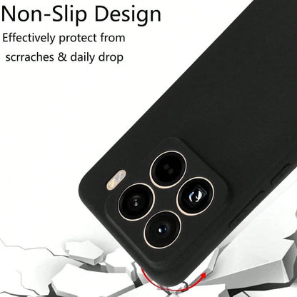1pc Matte Black Phone Case For Redmi, Full Coverage Lens, Ultra-Thin Anti-Fingerprint Solid Color Business Anti-Drop Soft Shell, Matte Black Anti-Slip Anti-Sweat Bare-Hand Feel Minimalist Solid Color