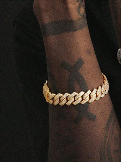 1pc Men's Fashion Hip Hop Chain Bracelet, Bracelet, Hip Hop Bracelet, Hip Hop Men's Clothing Chain, Luxury Multi-Functional Jewelry For Men And Women, Father's Day Gift