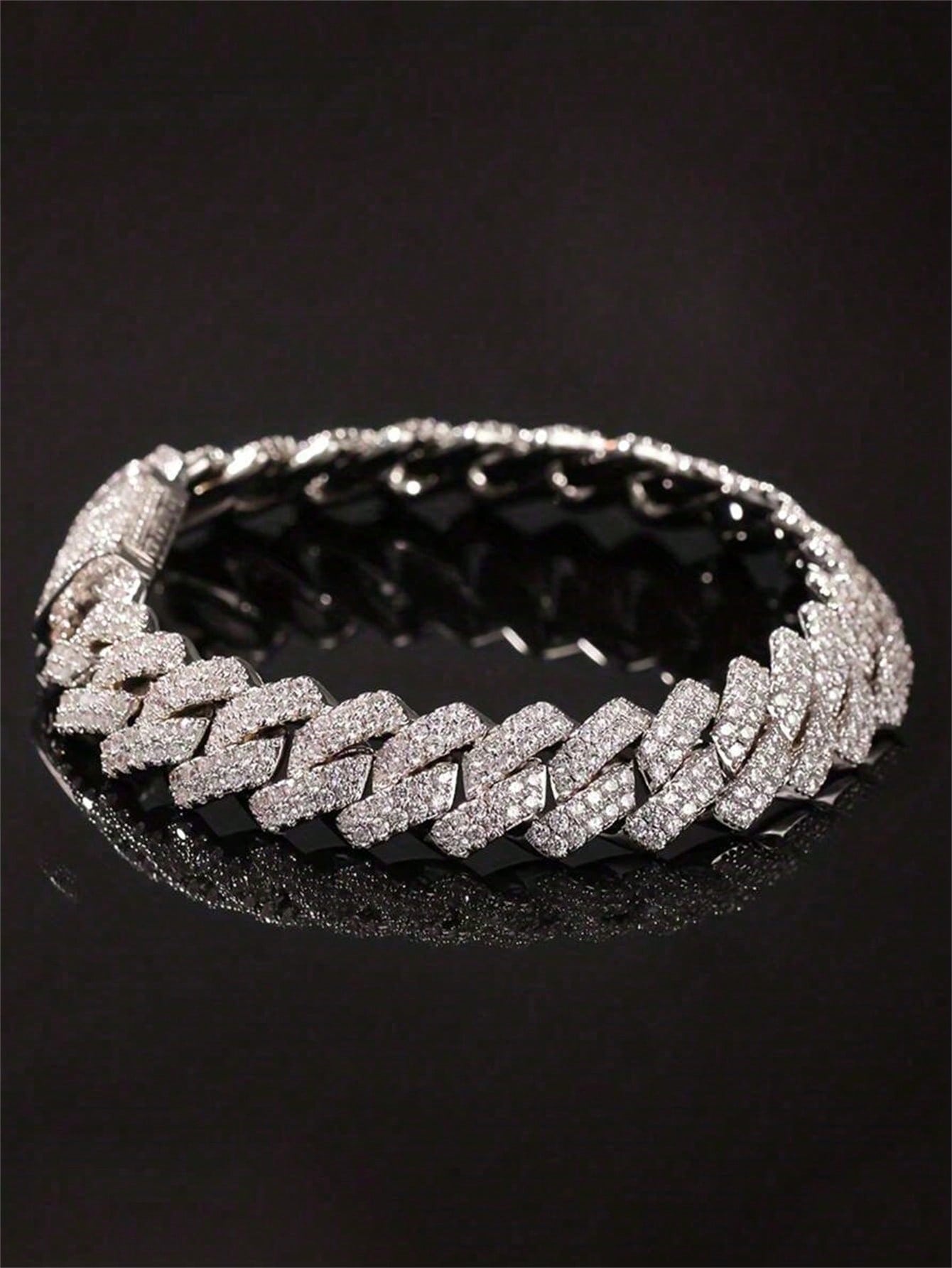 1pc Men's Fashion Hip Hop Chain Bracelet, Bracelet, Hip Hop Bracelet, Hip Hop Men's Clothing Chain, Luxury Multi-Functional Jewelry For Men And Women, Father's Day Gift