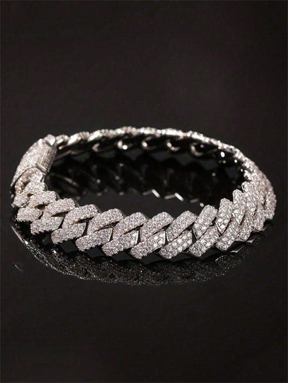 1pc Men's Fashion Hip Hop Chain Bracelet, Bracelet, Hip Hop Bracelet, Hip Hop Men's Clothing Chain, Luxury Multi-Functional Jewelry For Men And Women, Father's Day Gift
