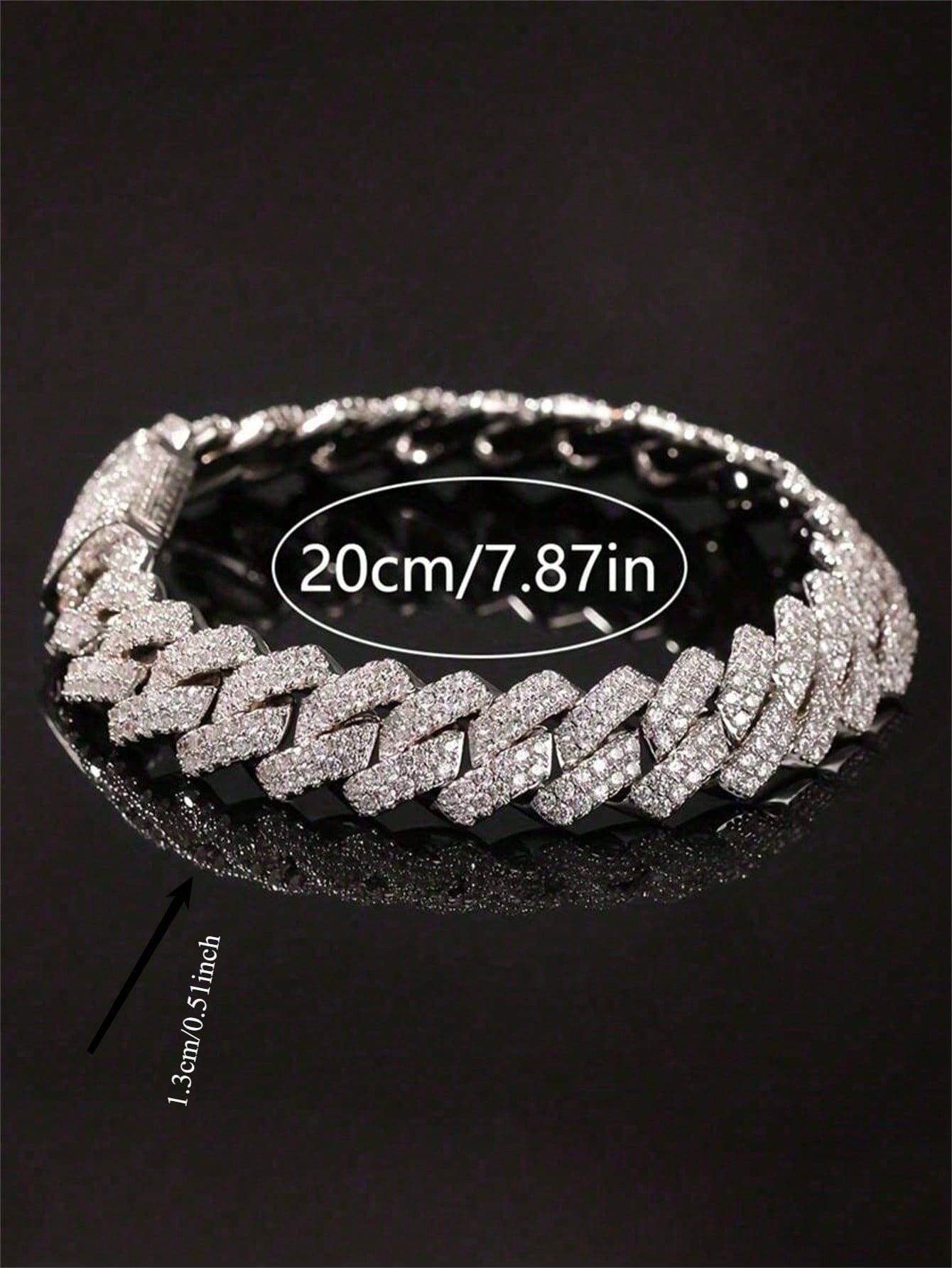 1pc Men's Fashion Hip Hop Chain Bracelet, Bracelet, Hip Hop Bracelet, Hip Hop Men's Clothing Chain, Luxury Multi-Functional Jewelry For Men And Women, Father's Day Gift