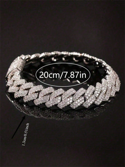1pc Men's Fashion Hip Hop Chain Bracelet, Bracelet, Hip Hop Bracelet, Hip Hop Men's Clothing Chain, Luxury Multi-Functional Jewelry For Men And Women, Father's Day Gift