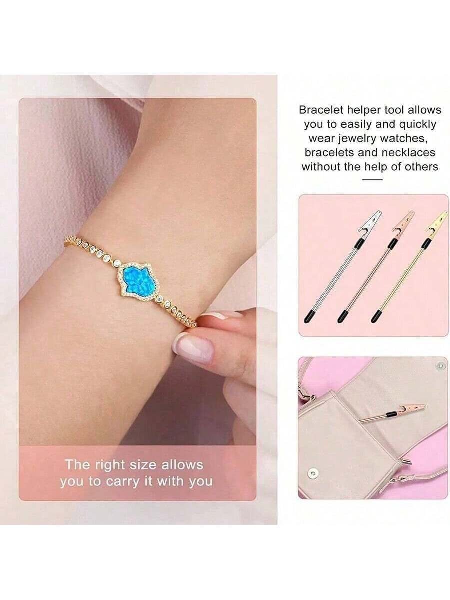 1pc Metal Wire Alligator Clips Bracelet Helper Tool Jewelry Assistant Stick Adjusting Watch Band Fastening Hooking Equipment