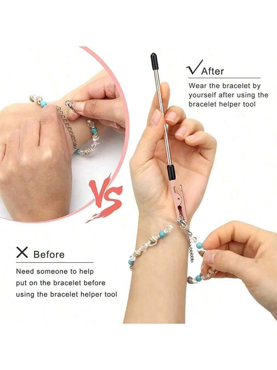 1pc Metal Wire Alligator Clips Bracelet Helper Tool Jewelry Assistant Stick Adjusting Watch Band Fastening Hooking Equipment