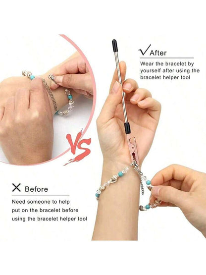 1pc Metal Wire Alligator Clips Bracelet Helper Tool Jewelry Assistant Stick Adjusting Watch Band Fastening Hooking Equipment