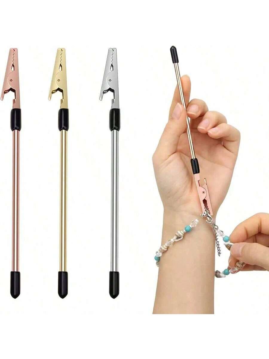 1pc Metal Wire Alligator Clips Bracelet Helper Tool Jewelry Assistant Stick Adjusting Watch Band Fastening Hooking Equipment