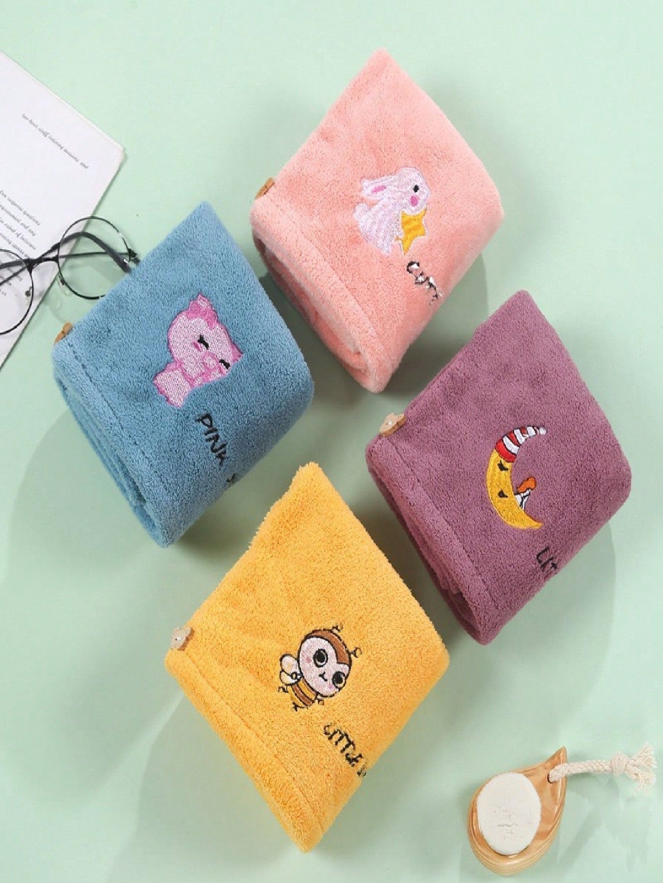1pc Microfiber Quick Drying Hair Towel Wrap- Soft Coral Fleece, Absorbent Shower Cap, Ultra Absorbent Hair Drying Turban, Embroidered, Formaldehyde-Free, Bathroom Accessories Sleep Bonnet