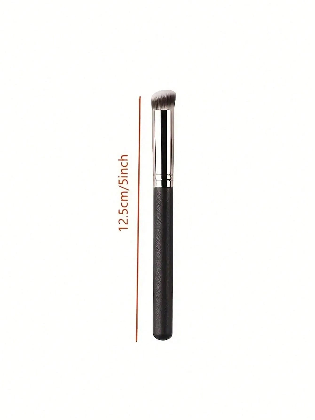 1pc Mini Angled Flat Head Eye Concealer Brush, Nose Contour Brush, Soft Dense Bristles, Suitable For Concealing, Blending, Setting, Liquid Foundation, Cream Makeup, Professional Small Foundation Brush