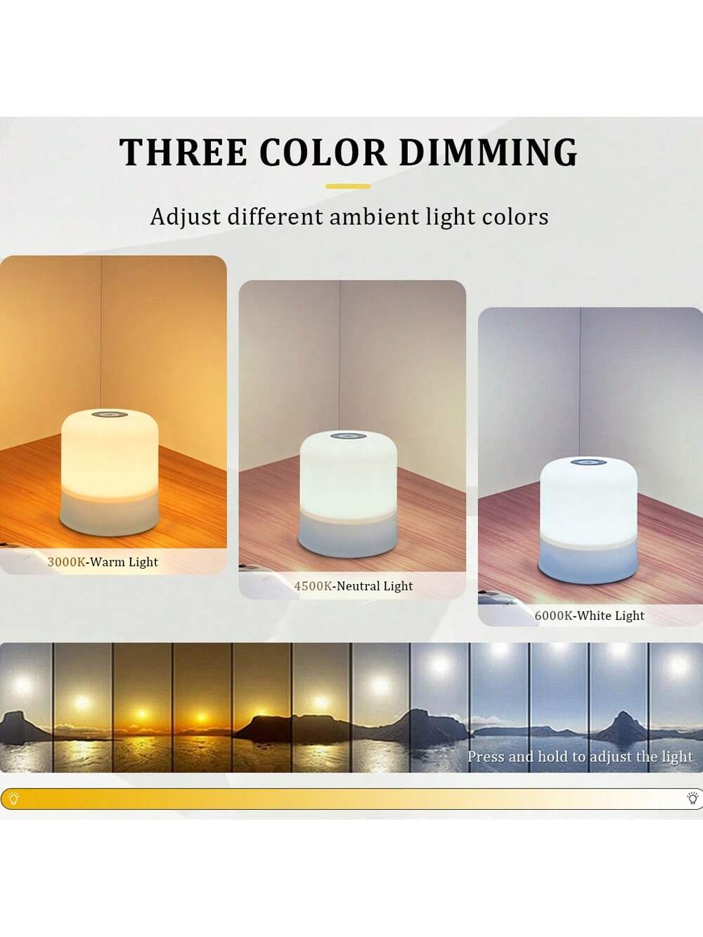 1pc Mini Bedside Night Light, Dimmable, Remote Control, 3 Colors, Suitable For Home Bedroom, Children And Adults, Breastfeeding, Sleep Aid, USB Rechargeable, Soft Eye Care