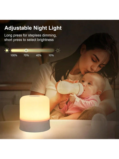 1pc Mini Bedside Night Light, Dimmable, Remote Control, 3 Colors, Suitable For Home Bedroom, Children And Adults, Breastfeeding, Sleep Aid, USB Rechargeable, Soft Eye Care