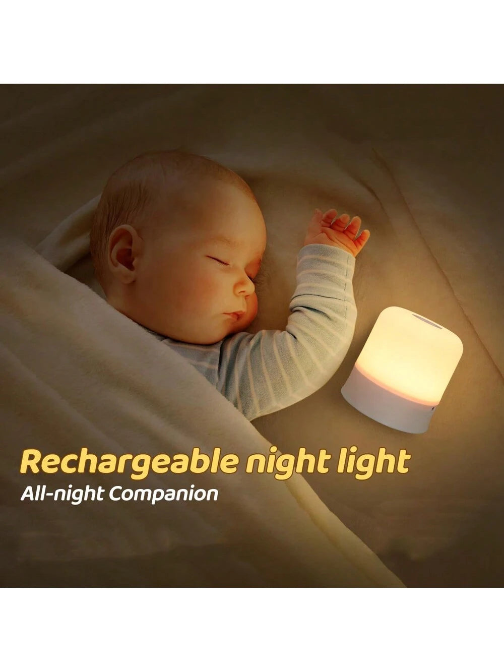 1pc Mini Bedside Night Light, Dimmable, Remote Control, 3 Colors, Suitable For Home Bedroom, Children And Adults, Breastfeeding, Sleep Aid, USB Rechargeable, Soft Eye Care