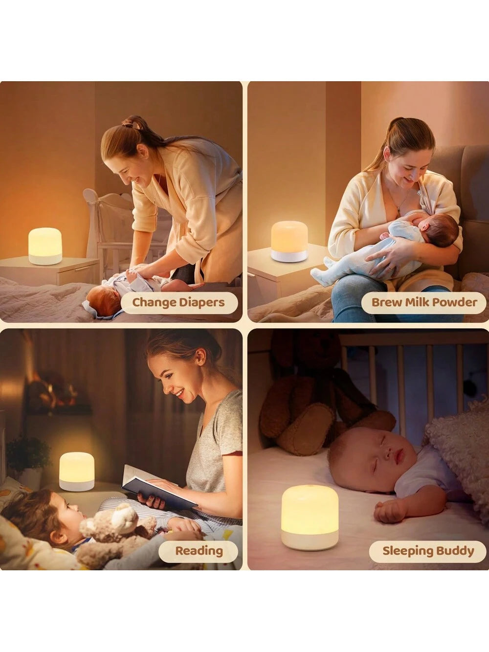 1pc Mini Bedside Night Light, Dimmable, Remote Control, 3 Colors, Suitable For Home Bedroom, Children And Adults, Breastfeeding, Sleep Aid, USB Rechargeable, Soft Eye Care