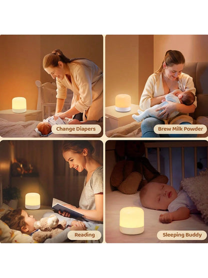 1pc Mini Bedside Night Light, Dimmable, Remote Control, 3 Colors, Suitable For Home Bedroom, Children And Adults, Breastfeeding, Sleep Aid, USB Rechargeable, Soft Eye Care
