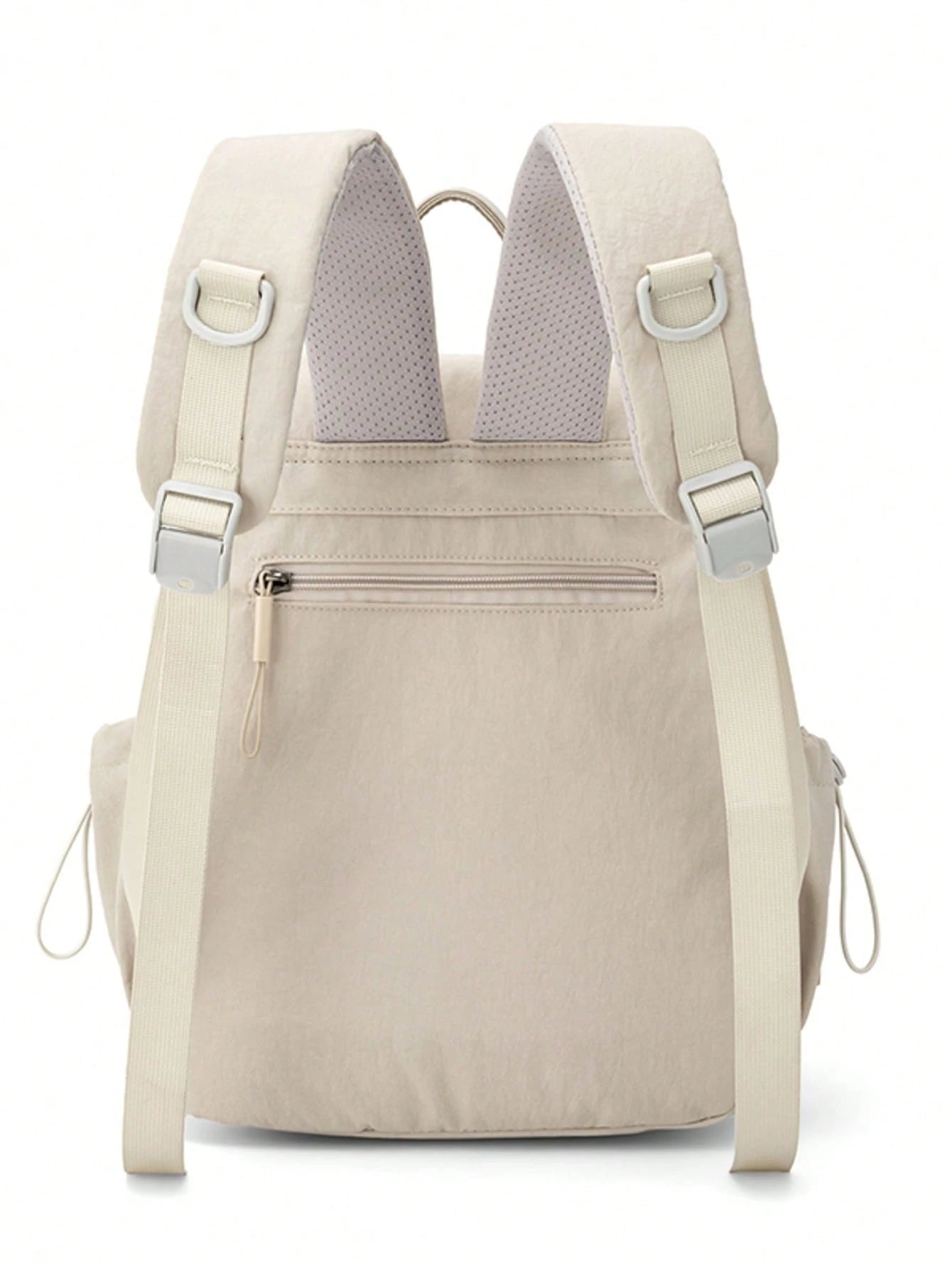1pc Minimalist Flip Cover Nylon Diaper Bag, Lightweight Large Capacity Multi-Compartment Backpack For Moms And Babies