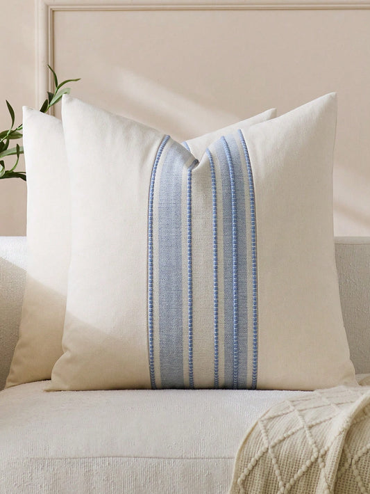 1pc Minimalist Modern Patchwork Throw Pillow Cover, Square Cushion Cover For Home, Room, Office, Living Room, Sofa Decor (No Pillow Insert)