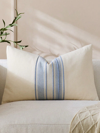 1pc Minimalist Modern Patchwork Throw Pillow Cover, Square Cushion Cover For Home, Room, Office, Living Room, Sofa Decor (No Pillow Insert)